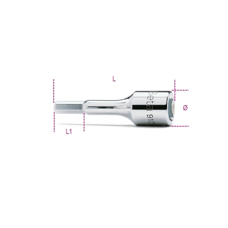 BETA Socket Driver for Hexagon Screw, 10mm 009100510